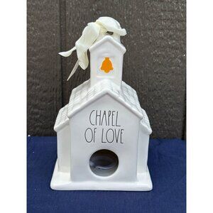 Rae Dunn Chapel Of Love Wedding Gift Ceramic Bird House Church Centerpiece